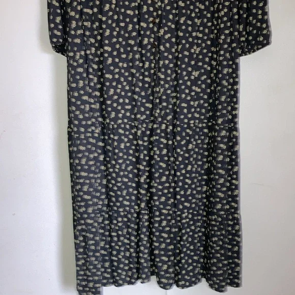 Sonoma peasant maxi length grey and floral print button down dress - Picture 5 of 10